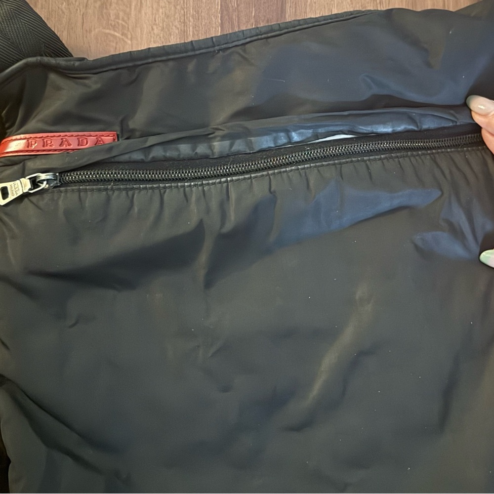 Prada Black and Red Messenger Bag with Minimalist Design - Picture 6 of 14